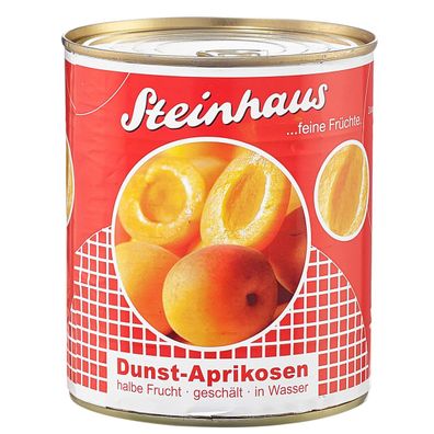 Steinhaus Dunst Aprikosen geschält halbe feine milde Frucht 850ml