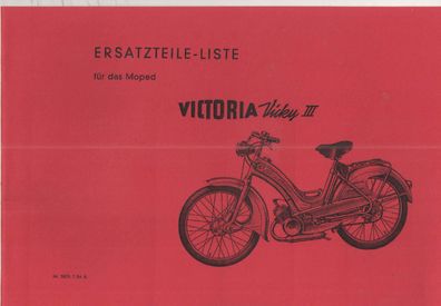 Ersatzteile Katalog Victoria Vicky III 1,75 PS 2 Gang, Moped, Zweirad, Oldtimer