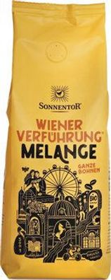 Sonnentor 6x Melange Kaffee ganze Bohne Wiener Verführung®, Packung 500g
