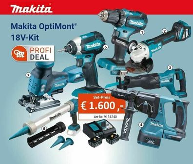 Makita Profi 18V-Kit Akku Set DDF485 DGA511 DJR186 DHR243 DCG180 DTD153 DJV18