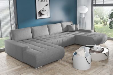 FEDVE Ecksofa DHAKA U Form Sofa mit Schlaffunktion Bettkästen Couch Sofagarnitur