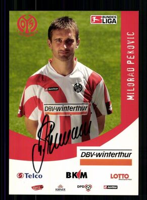 Milorad Pekovic Autogrammkarte FSV Mainz 05 2006-07 Original Signiert