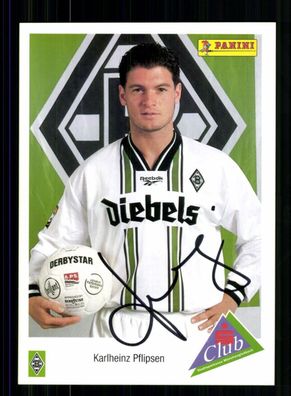 Karlheinz Pflipsen Autogrammkarte Borussia Mönchengladbach 1996-97 Orig Sign