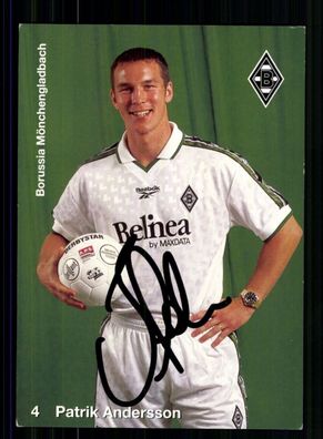 Patrik Andersson Autogrammkarte Borussia Mönchengladbach 1998-99 Orig Sign