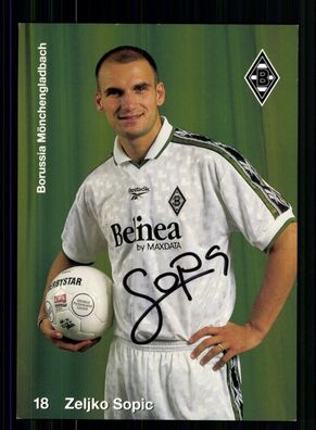 Zeljko Sopic Autogrammkarte Borussia Mönchengladbach 1998-99 Orig Sign