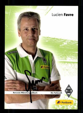 Lucien Favre Autogrammkarte Borussia Mönchengladbach 2014-15 Orig. Sign.