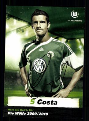 Ricardo Costa Autogrammkarte VFL Wolfsburg 2009-10 Original Signiert