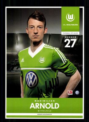 Maximilian Arnold Autogrammkarte VFL Wolfsburg 2012-13 Original Signiert