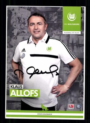 Klaus Allofs Autogrammkarte VFL Wolfsburg 2013-14 Original Signiert