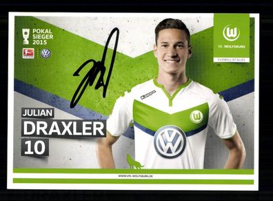 Julian Draxler Autogrammkarte VFL Wolfsburg 2015-16 Original Signiert