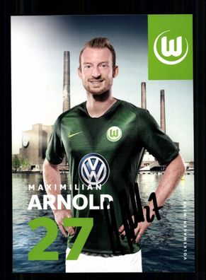 Maximilian Arnold Autogrammkarte VFL Wolfsburg 2018-19 Original Signiert