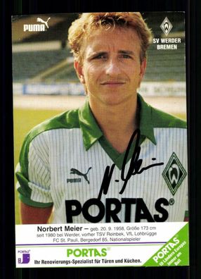 Norbert Meier Autogrammkarte Werder Bremen 1986-87 Original Sign. # G 40741