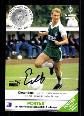 Dieter Eilts Autogrammkarte Werder Bremen 1988-89 Original Sign. # G 40757