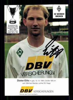 Dieter Eilts Autogrammkarte Werder Bremen 1992-93 Original Sign. # G 40777