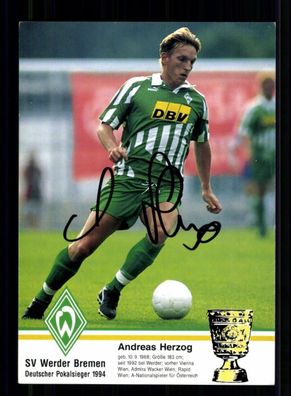 Andreas Herzog Autogrammkarte Werder Bremen 1994-95 Original Signiert