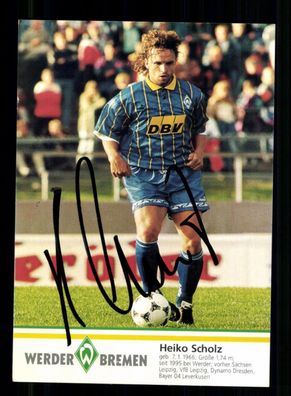 Heiko Scholz Autogrammkarte Werder Bremen 1995-96 Original Signiert + 2