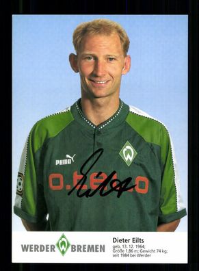 Dieter Eilts Autogrammkarte Werder Bremen 1997-98 1. Karte Original Signiert