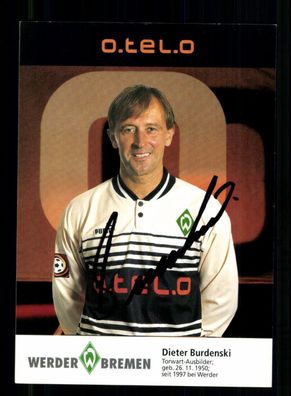 Dieter Burdenski Autogrammkarte Werder Bremen 1997-98 2. Karte Original Signiert