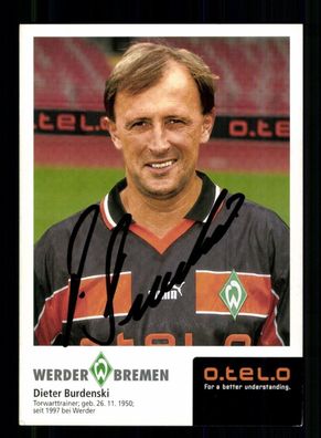 Dieter Burdenski Autogrammkarte Werder Bremen 1998-99 Original Signiert