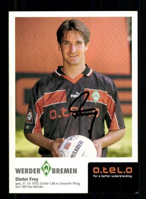 Dieter Frey Autogrammkarte Werder Bremen 1998-99 Original Signiert