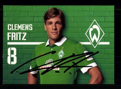 Clemens Fritz Autogrammkarte Werder Bremen 2014-15 Original Signiert