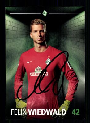 Felix Wiedwald Autogrammkarte Werder Bremen 2015-16 Original Signiert