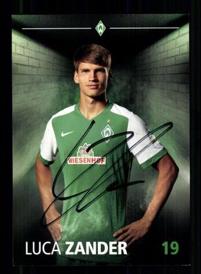 Luca Zander Autogrammkarte Werder Bremen 2015-16 Original Signiert