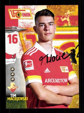 Tim Maciejewski Autogrammkarte Union Berlin 2020-21 Original Signiert