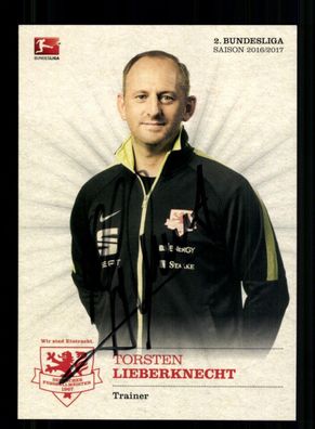 Torsten Lieberknecht Autogrammkarte Eintracht Braunschweig 2016-17 Original Sign