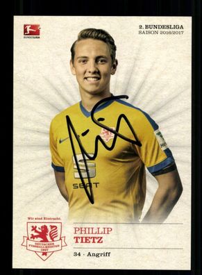 Phillip Tietz Autogrammkarte Eintracht Braunschweig 2016-17 Original Sign