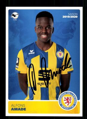 Alfons Amade Autogrammkarte Eintracht Braunschweig 2019-20 Original Sign