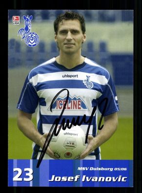 Josef Ivanovic Autogrammkarte MSV Duisburg 2005-06 Original Signiert