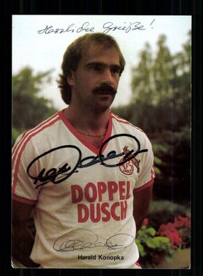 Harald Konopka Autogrammkarte 1 FC Köln 1982-83 Original Signiert