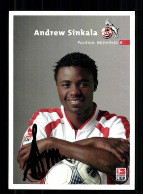 Andrew Sinkala Autogrammkarte 1 FC Köln 203-04 1. Karte Original Signiert