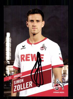 Simon Zoller Autogrammkarte 1 FC Köln 2015-16 Original Signiert