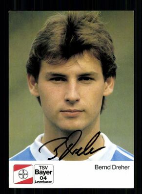 Bernd Dreher Autogrammkarte Bayer Leverkusen 1988-89 Original Signiert