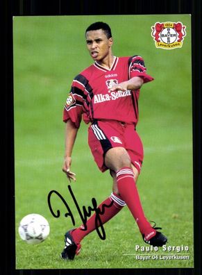 Paulo Sergio Autogrammkarte Bayer Leverkusen 1996-97 Original Signiert