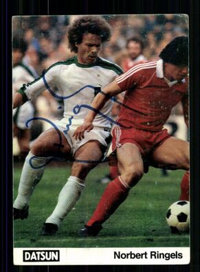 Norbert Ringels Autogrammkarte Borussia Mönchengladbach 1982-83 Orig Sign. + 2