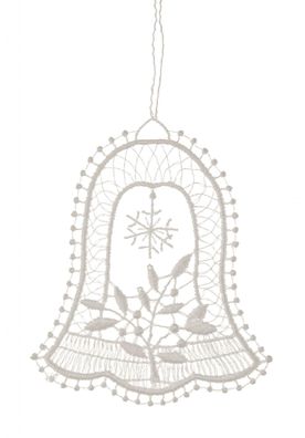 Baumbehang Glocke mit Mistelzweig Plauener Spitze BxHxT 9x9x0,1cm NEU Christbaums