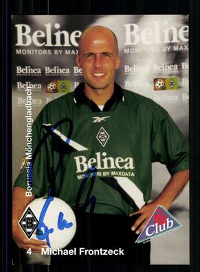 Michael Frontzeck Autogrammkarte Borussia Mönchengladbach 1999-00 Orig Sign
