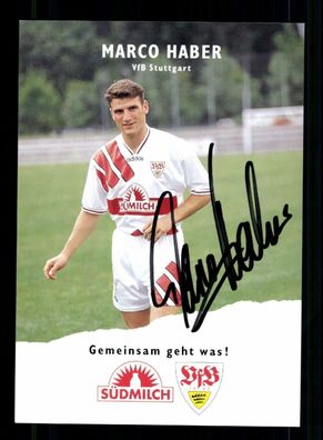 Marco Haber Autogrammkarte VfB Stuttgart 1995-96 Original Signiert