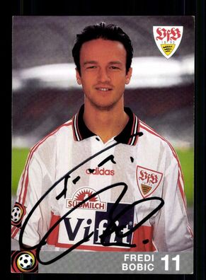 Fredi Bobic Autogrammkarte VfB Stuttgart 1996-97 1. Karte Original Signiert