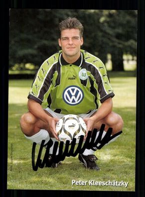 Peter Kleeschätzky Autogrammkarte VFL Wolfsburg 1998-99 1. Karte Original Sign.