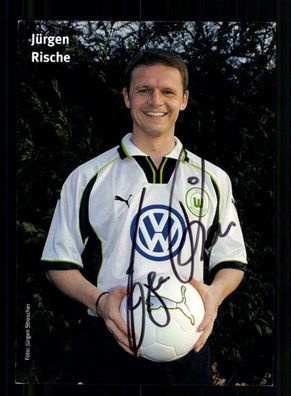 Jürgen Rische Autogrammkarte VFL Wolfsburg 1999-00 Original Signiert