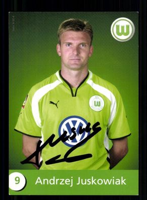 Andrzej Juskowiak Autogrammkarte VFL Wolfsburg 2000-01 Original Signiert
