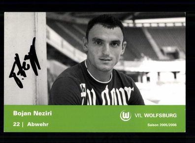 Bojan Neziri Autogrammkarte VFL Wolfsburg 2005-06 Original Signiert
