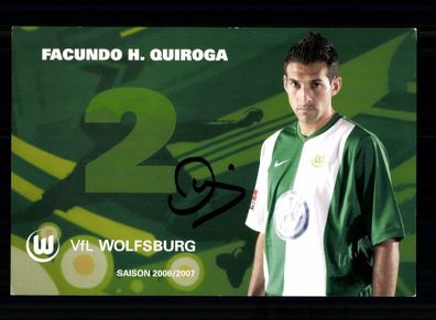 Facundo H. Quiroga Autogrammkarte VFL Wolfsburg 2006-07 Original Signiert