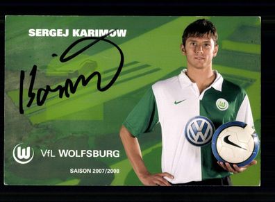 Sergej Karimow Autogrammkarte VFL Wolfsburg 2007-08 Amateure Original Signiert