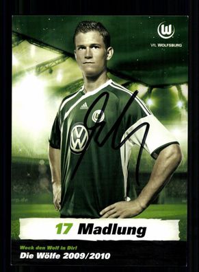 Alexander Madlung Autogrammkarte VFL Wolfsburg 2009-10 Original Signiert