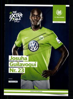 Joshua Guilavogui Autogrammkarte VFL Wolfsburg 2016-17 Original Signiert
